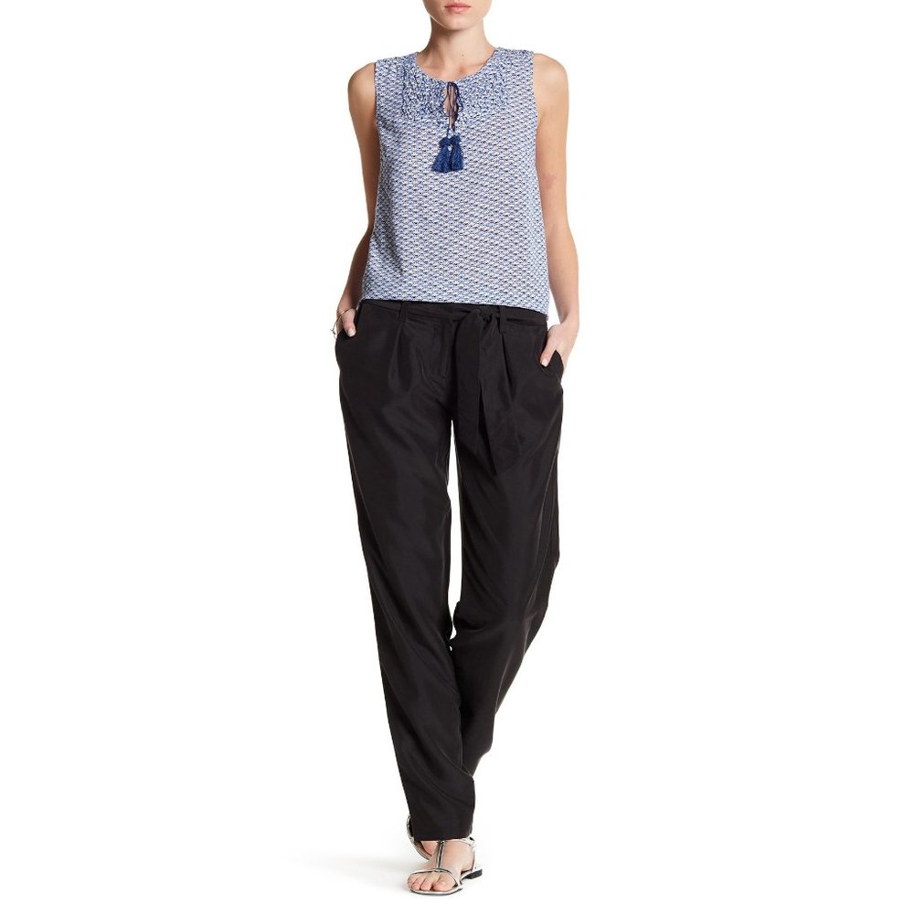 Tommy Bahama M Black Sansabar Belted Pants, worn 2 times .Silky fabric.